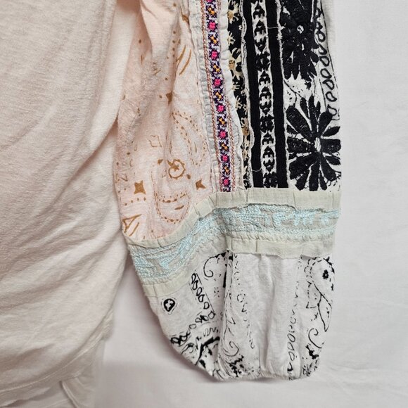 Free People Tripoli Boho Relaxed Top Blouse Shirt Women Size S - Picture 12 of 14